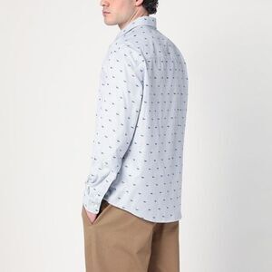 MAISON KITSUNE Striped Print Button-Up Shirt Men GREY Shirts